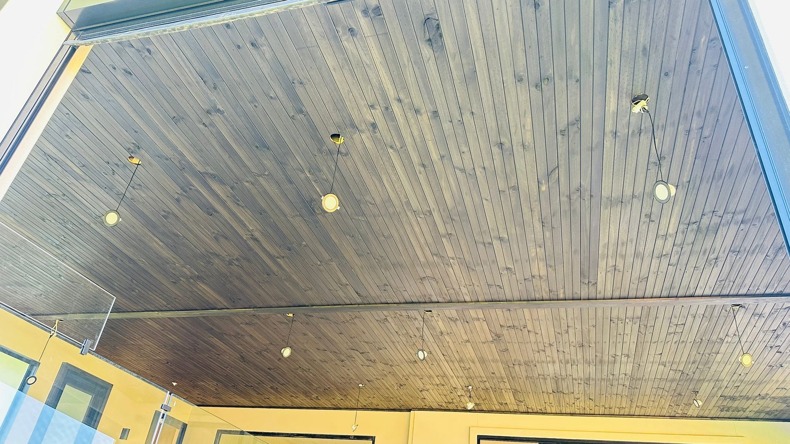 Timber ceiling staining
